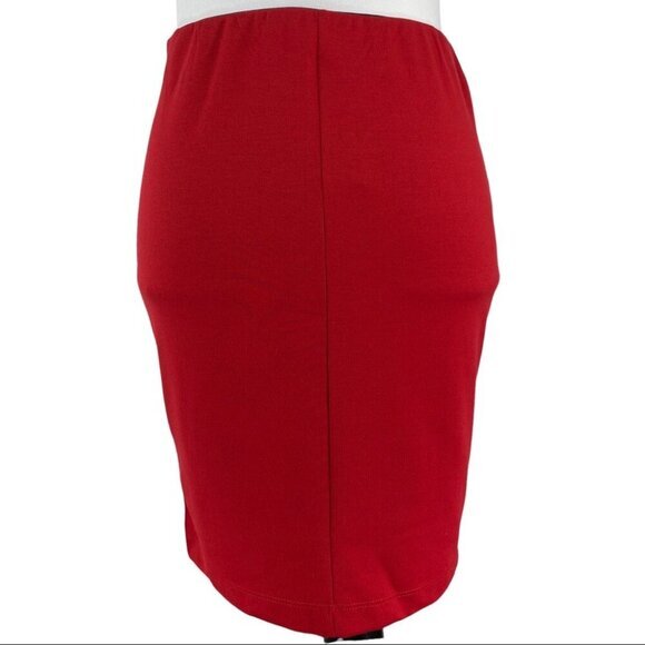 Casual Corner by Green Envelope Women's NWT Red Knit Stretch Career Skirt‎ S/W27 - Picture 6 of 9